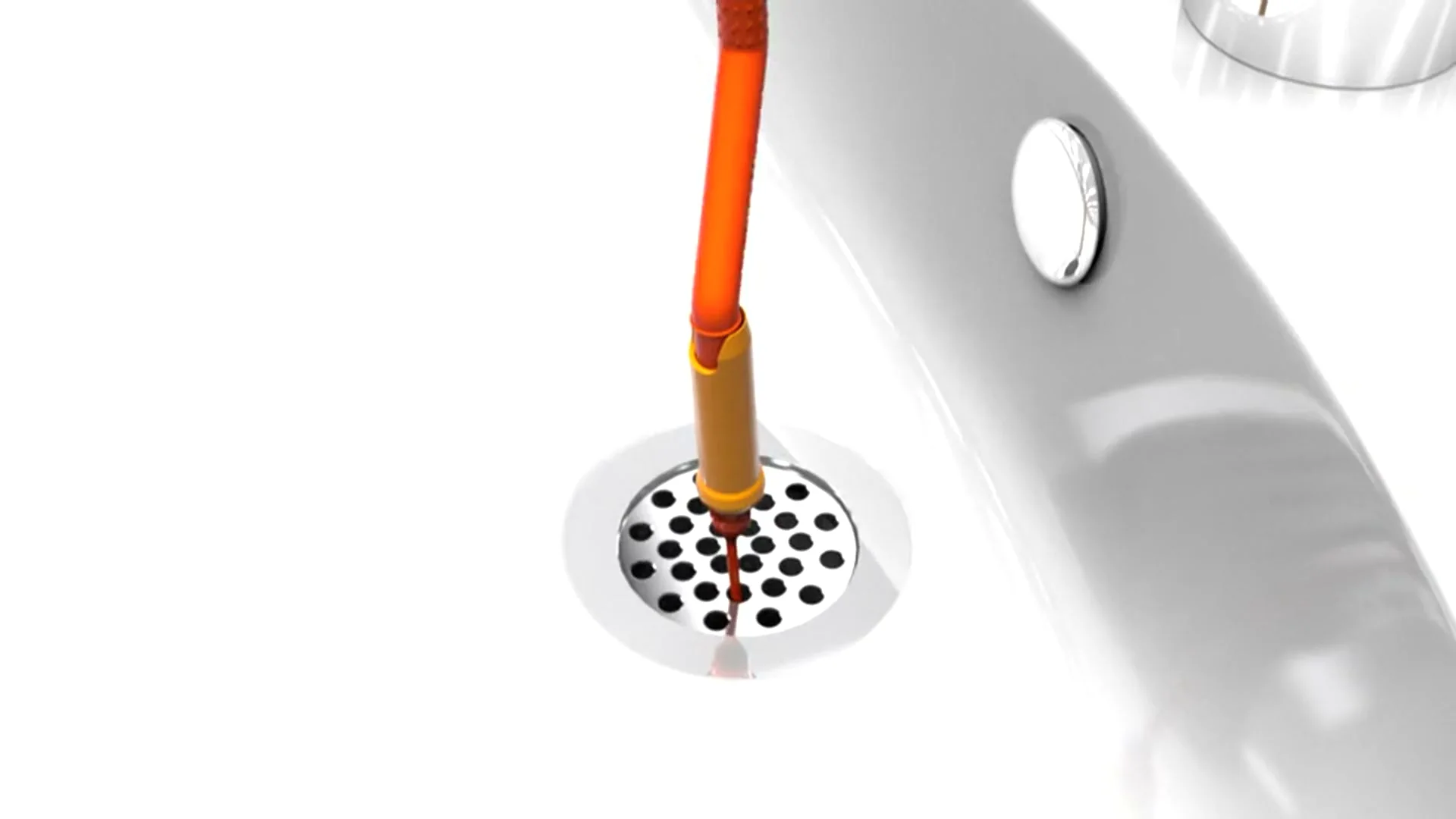 FlexiSnake Drain Weasel handle turning in a sink drain