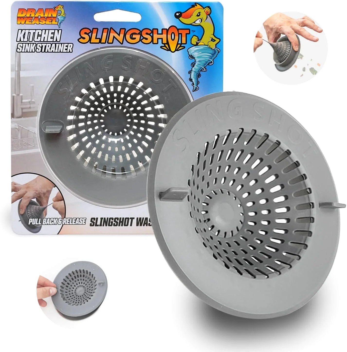 FlexiSnake Drain Weasel Slingshot Sink Strainer